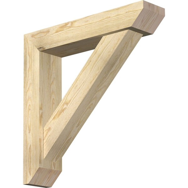 Ekena Millwork Traditional Slat Rough Sawn Bracket w/ Offset Brace, Douglas Fir, 6"W x 28"D x 28"H BKT0604X28X28TRA06RDF - main